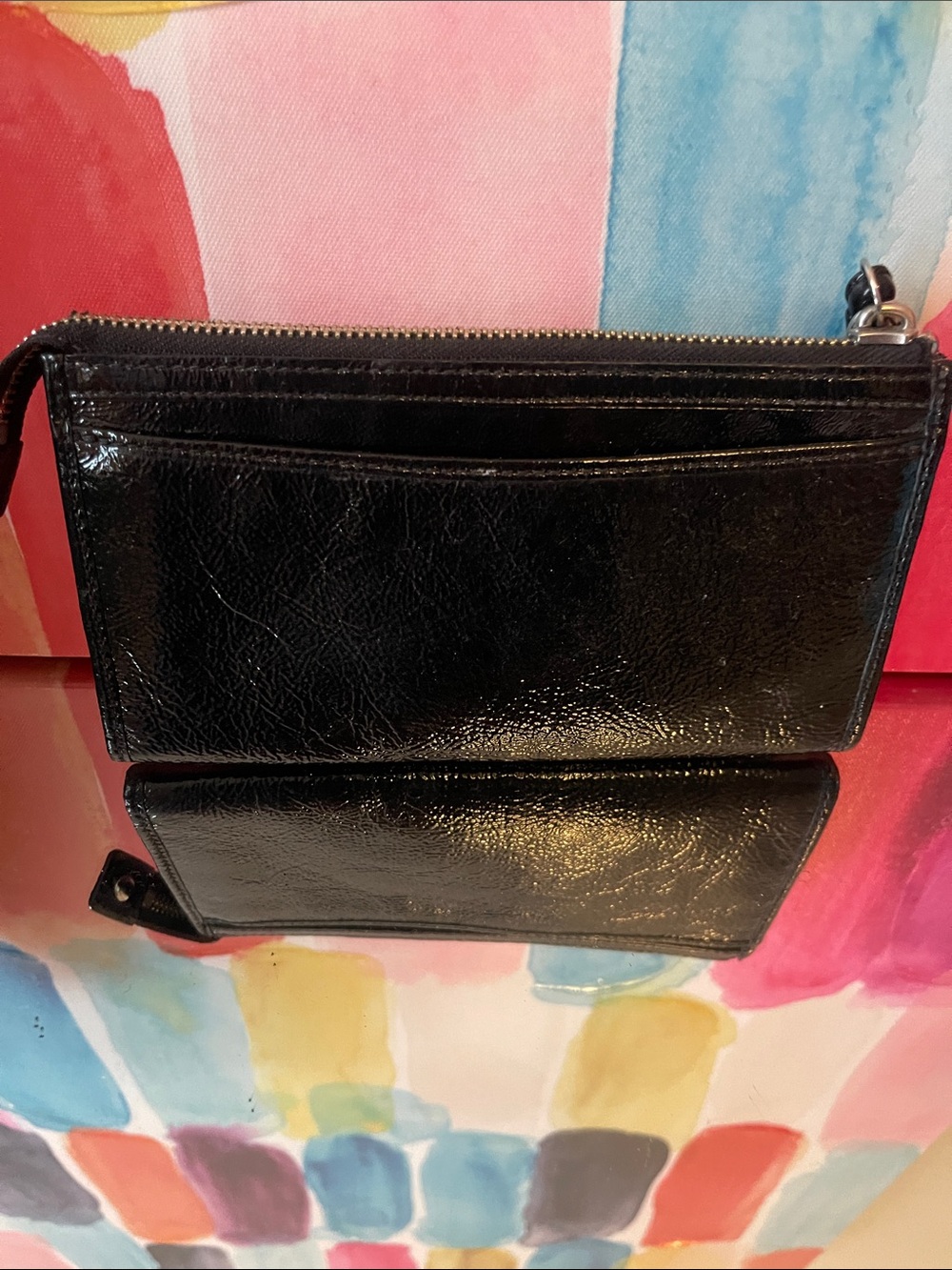 Coach POPPY Y2K Black Patent wristlet - Picture 5 of 10